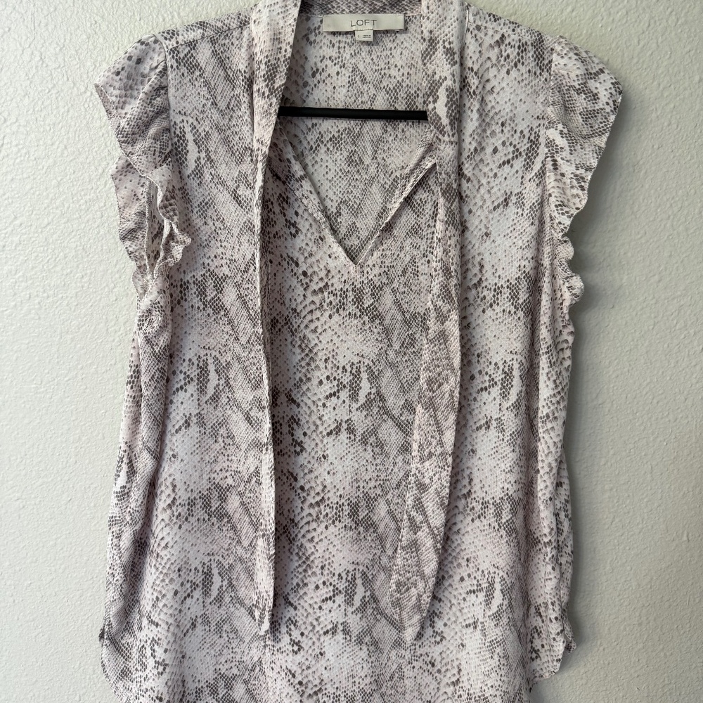 Tie next snake print top